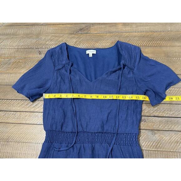 Luxology Dress Navy Blue Maxi Dress Short Sleeve Spring Summer - Women’s M - Picture 3 of 7